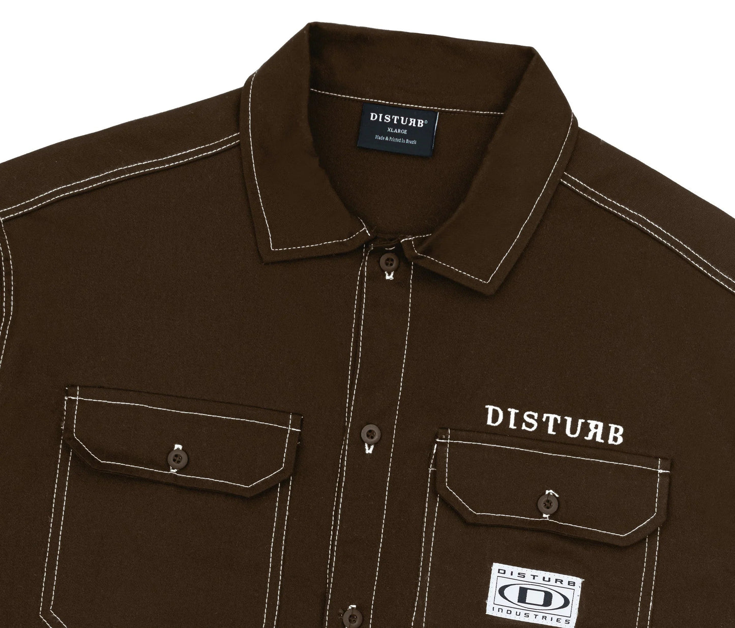 Hardware Button Up In Brown