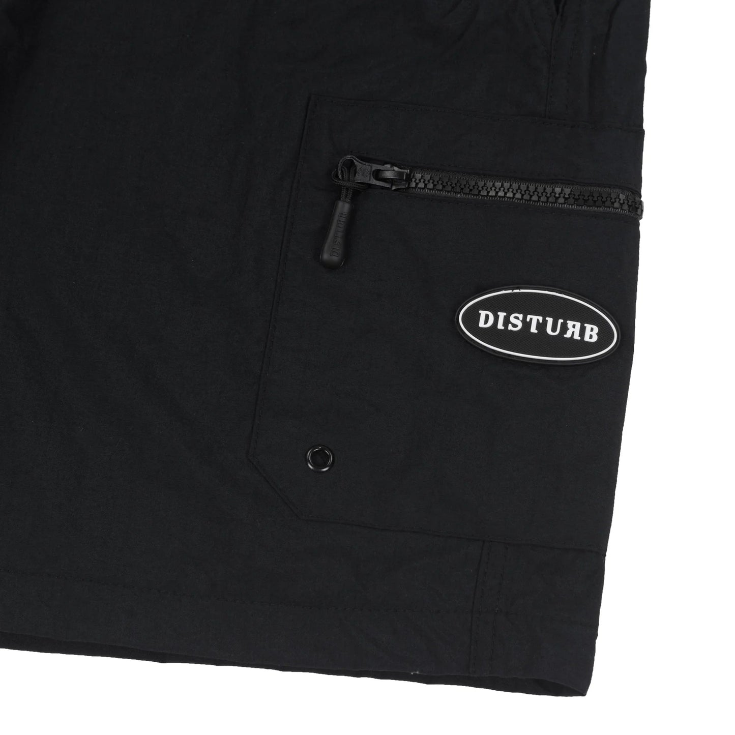 Plain Cargo Nylon Shorts in Black