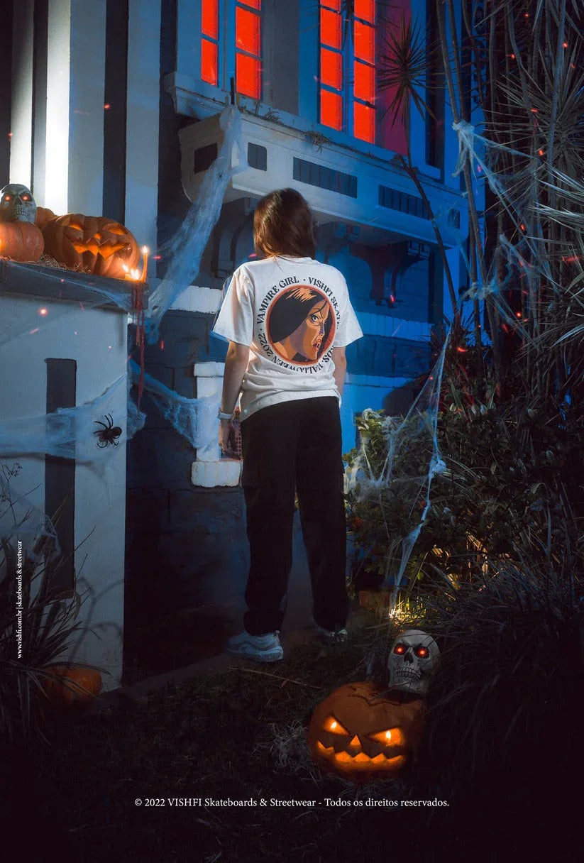 CAMISETA VAMPIRE GIRL OFF WHITE "HALLOWEEN"
