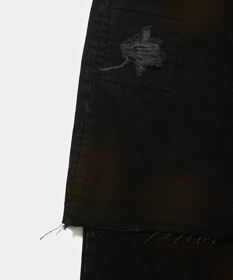 Calça Overlayed Denim Preta