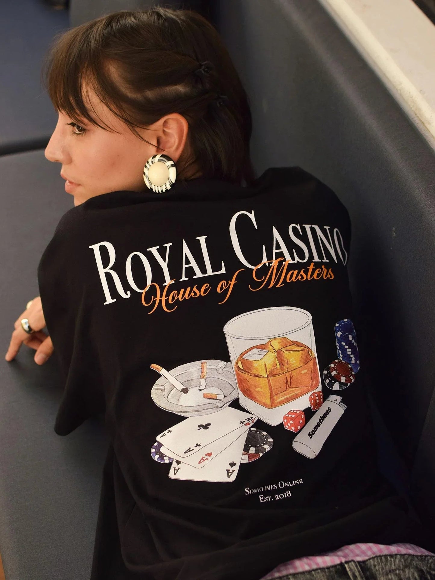 Camiseta Boxy Royal Casino Preta