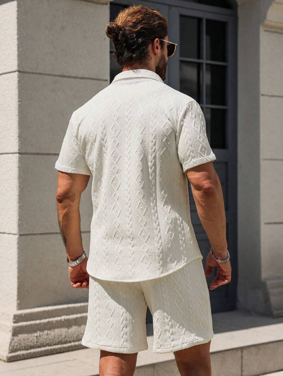 Conjunto CasualCool Conjunto de Camisa e Shorts Casuais de Verão