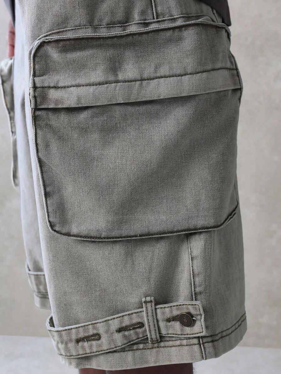 Shorts Cargo Tático Denim