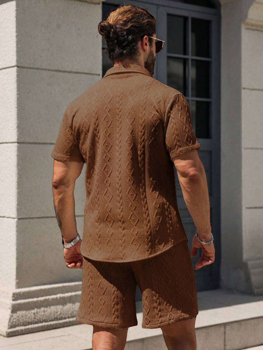 Conjunto CasualCool Conjunto de Camisa e Shorts Casuais de Verão