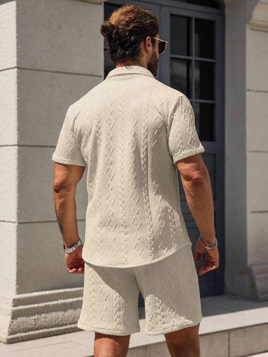 Conjunto CasualCool Conjunto de Camisa e Shorts Casuais de Verão