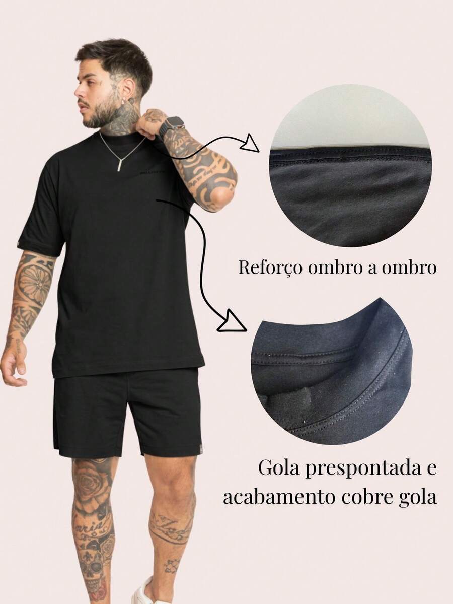 Kit Conjunto camiseta short moletinho algodão style estiloso gringa blogueiro fim de ano natal promoçao