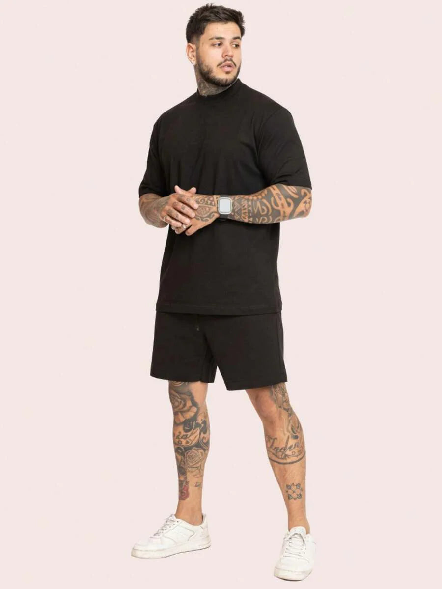 Kit Conjunto camiseta short moletinho algodão style estiloso gringa blogueiro fim de ano natal promoçao