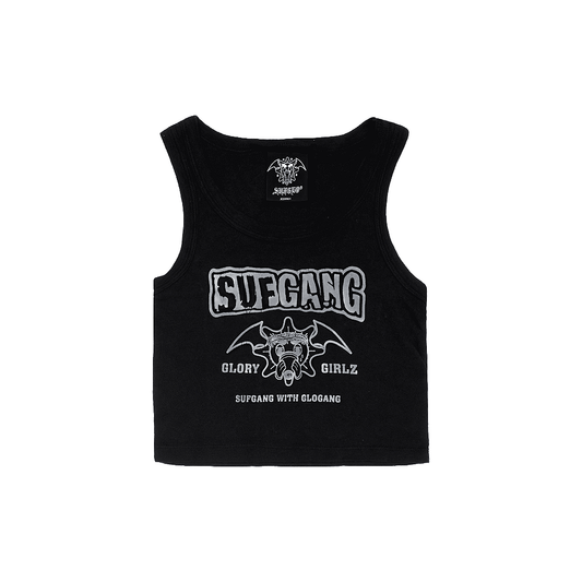 SUFGLO CROP TANK BLACK