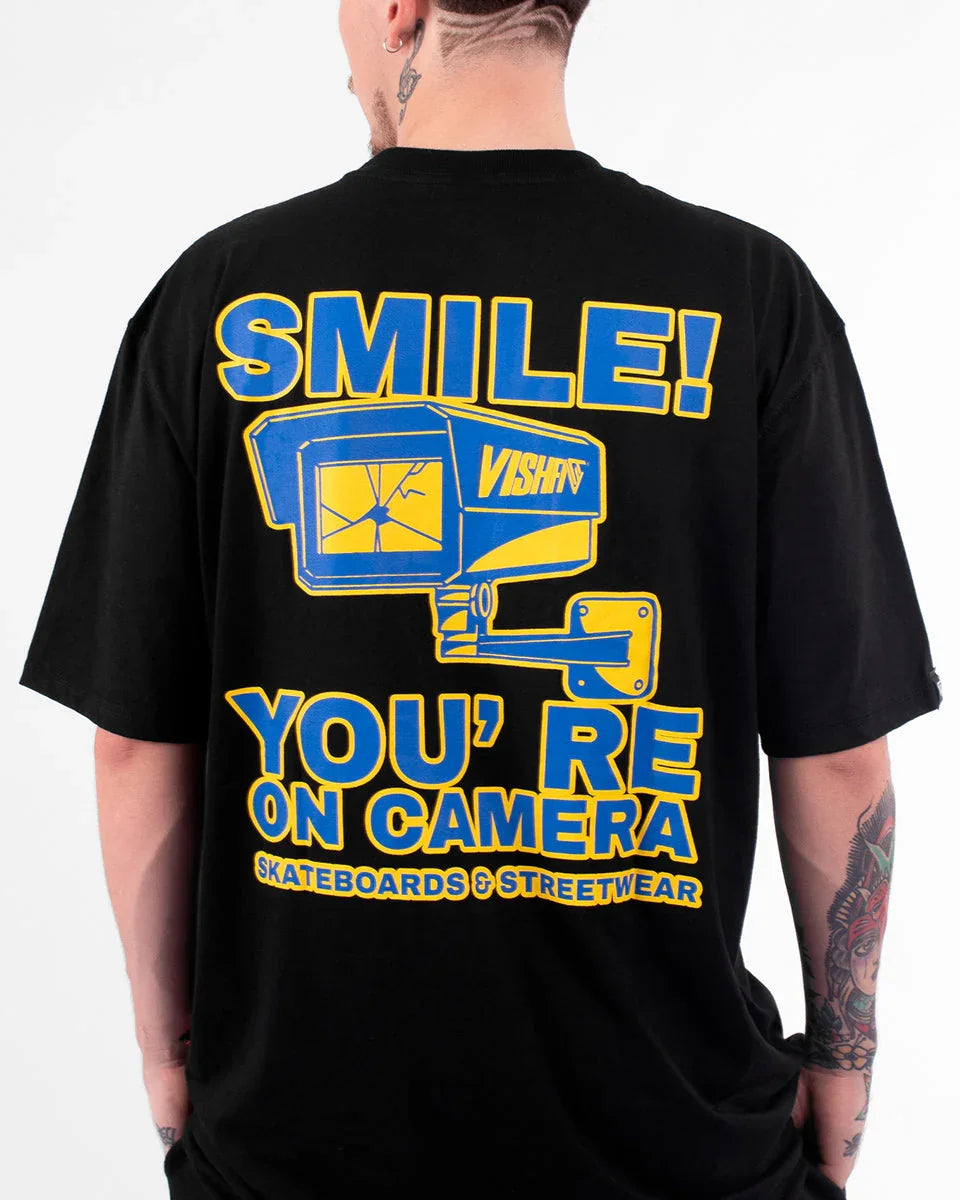 Camiseta Smile! You Re On Camera Preta