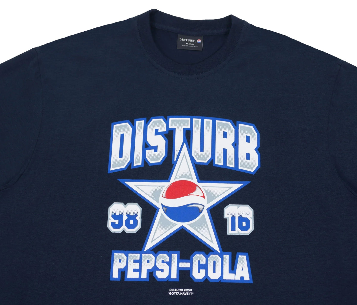 Cola Star Tee in Navy