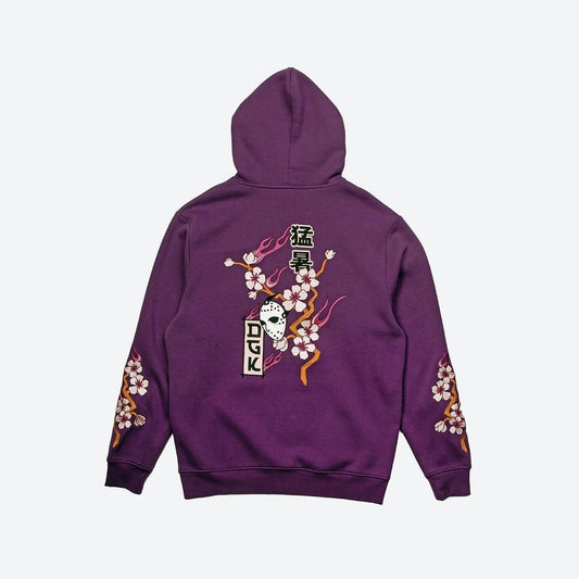 Fire Blossom Embroidered Hooded Fleece