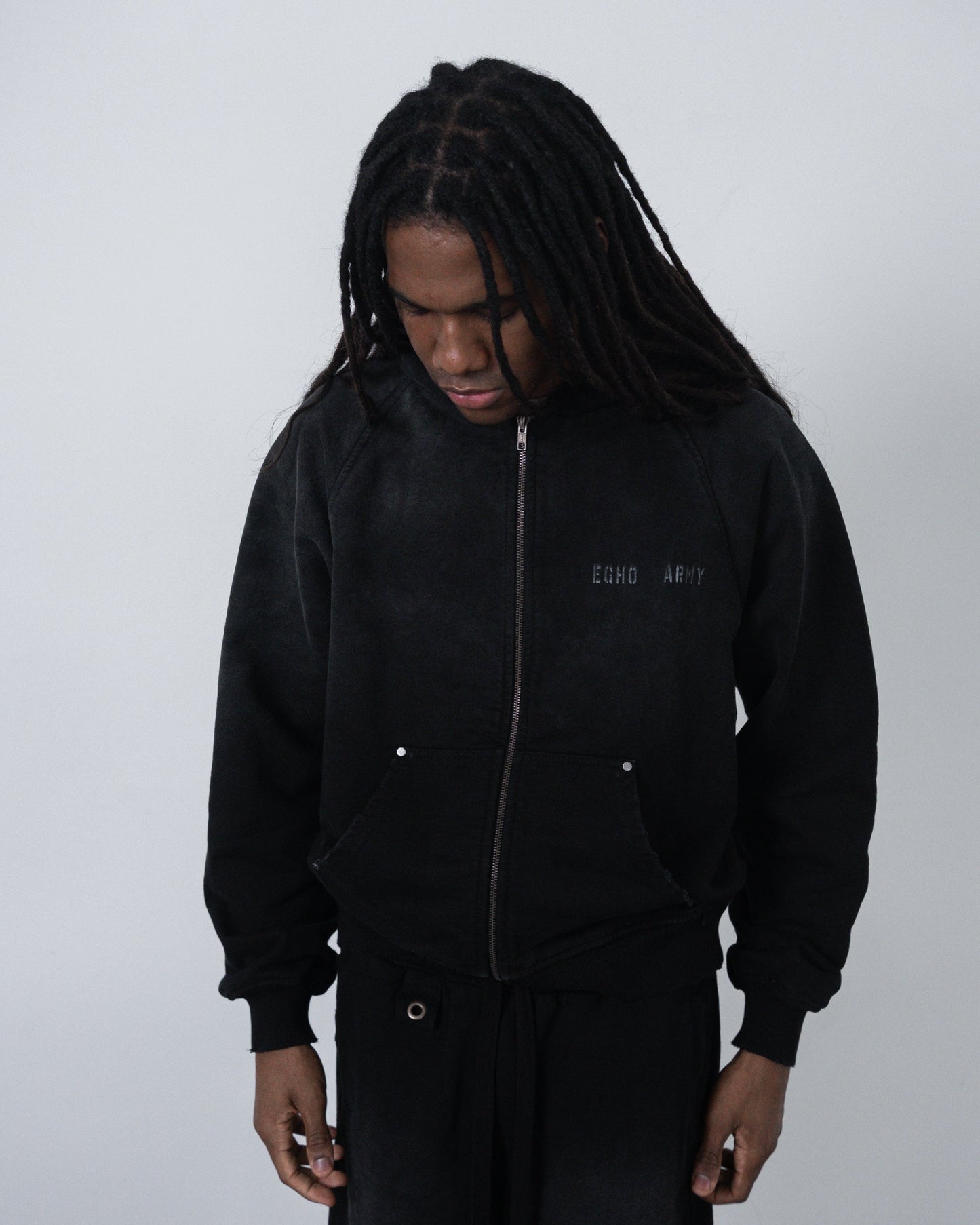 UNF HEAVY ZIP HOODIE - BLACK
