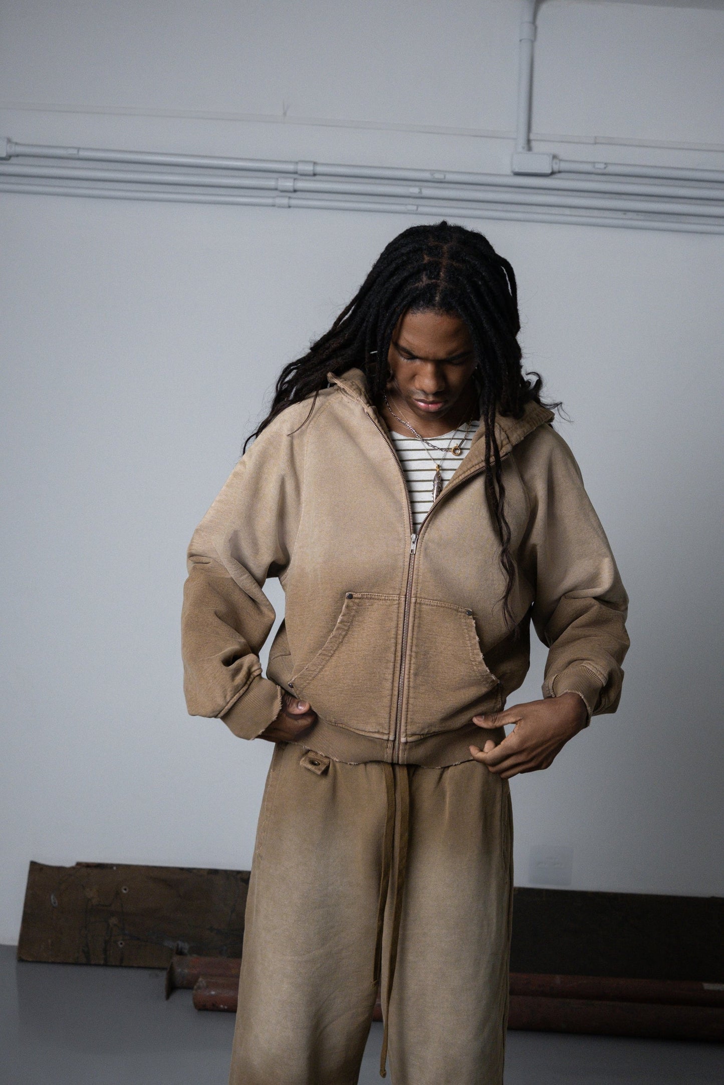 UNF HEAVY ZIP HOODIE - SAND