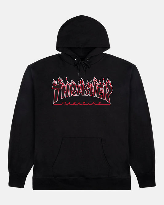 FLAME - HOODIE - BLACK & RED