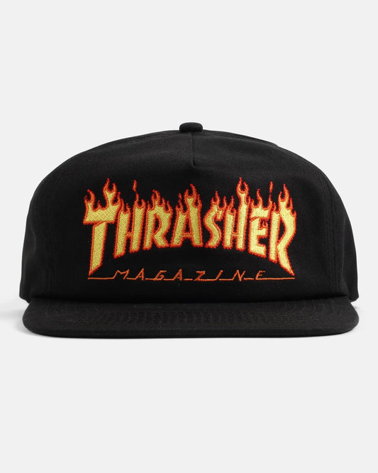 FLAME EMBROIDERED - SNAPBACK - BLACK
