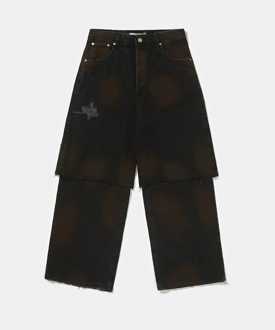 Calça Overlayed Denim Preta