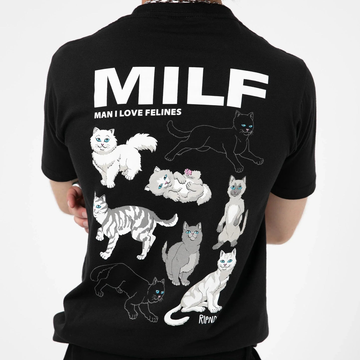 Man I Love Felines Tee (Black) - Preto - Camiseta