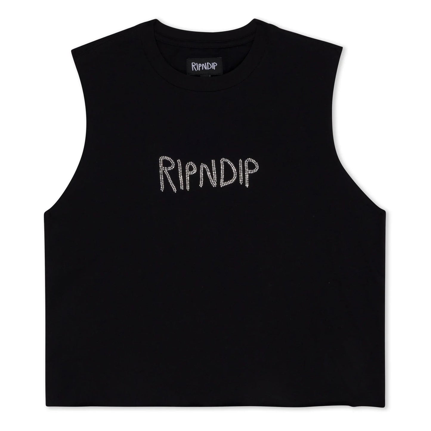 OG RIPNDIP Cropped Rhinestone Tank (Black) - Camiseta