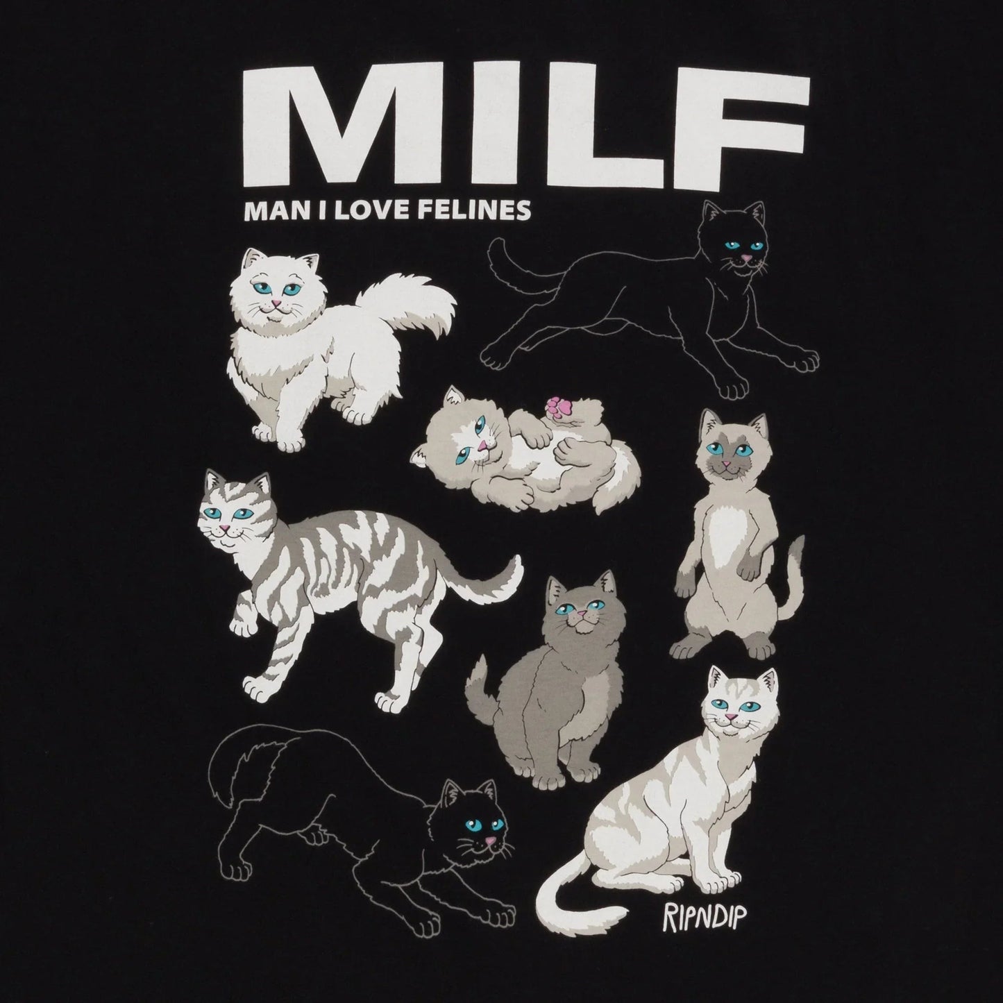 Man I Love Felines Tee (Black) - Preto - Camiseta