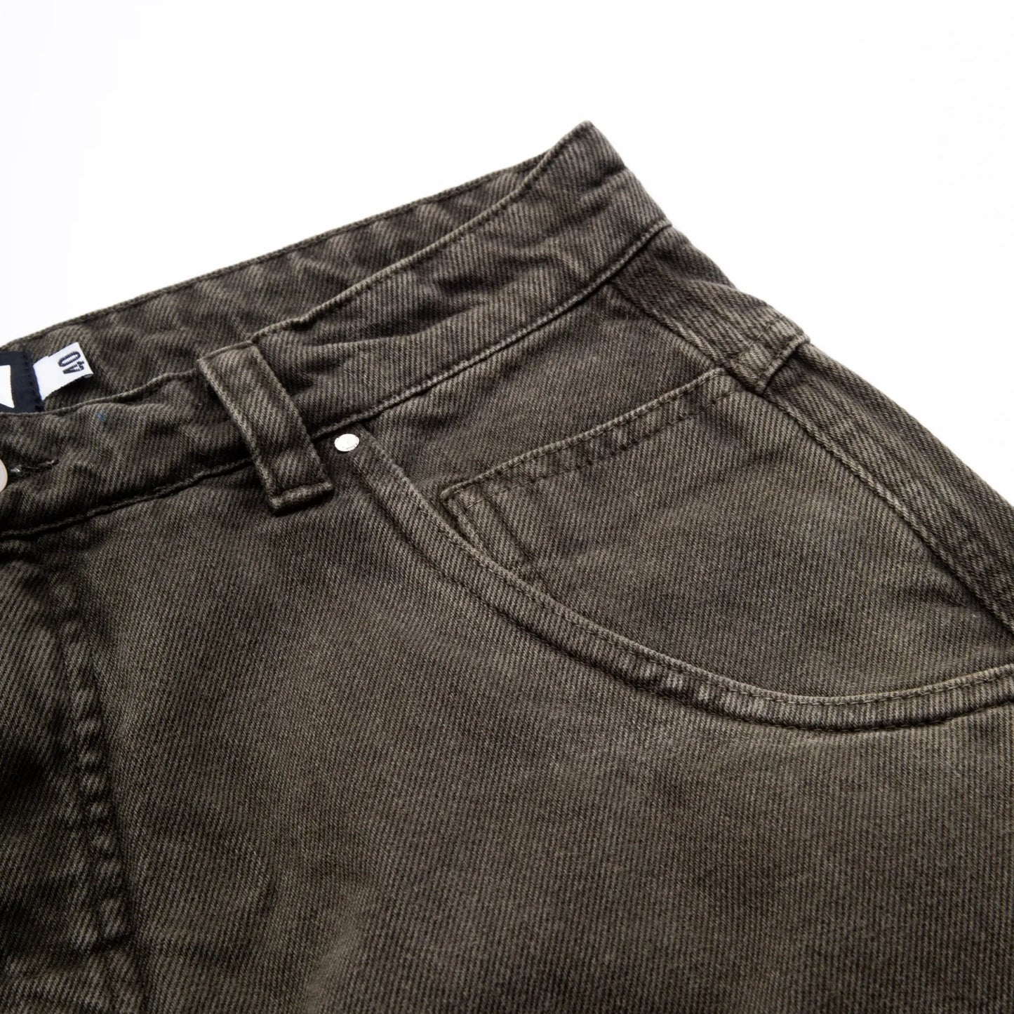 Jeans Pants Logo Line Desert Green