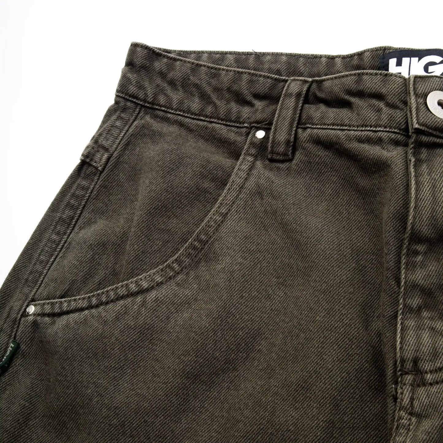 Jeans Pants Logo Line Desert Green