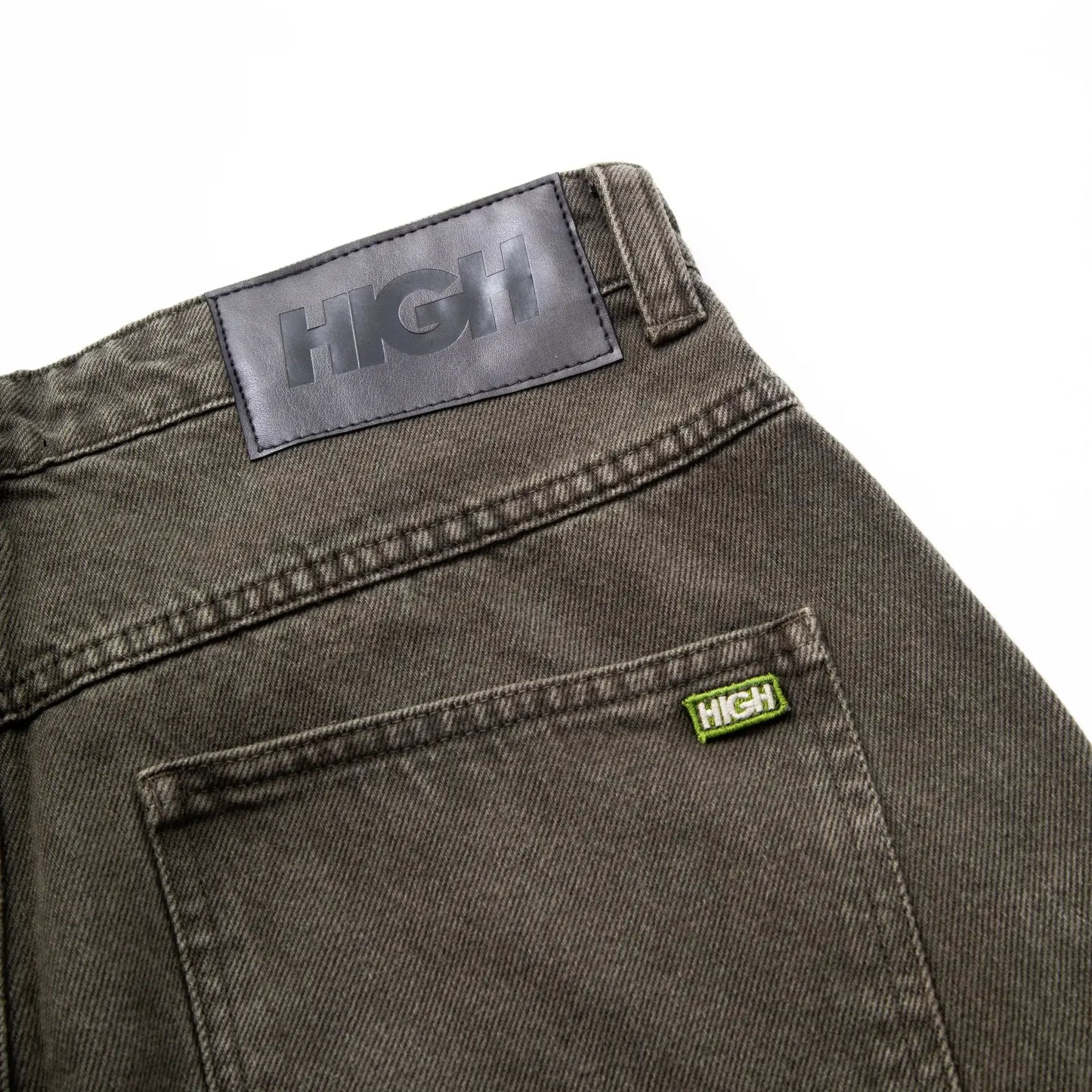 Jeans Pants Logo Line Desert Green