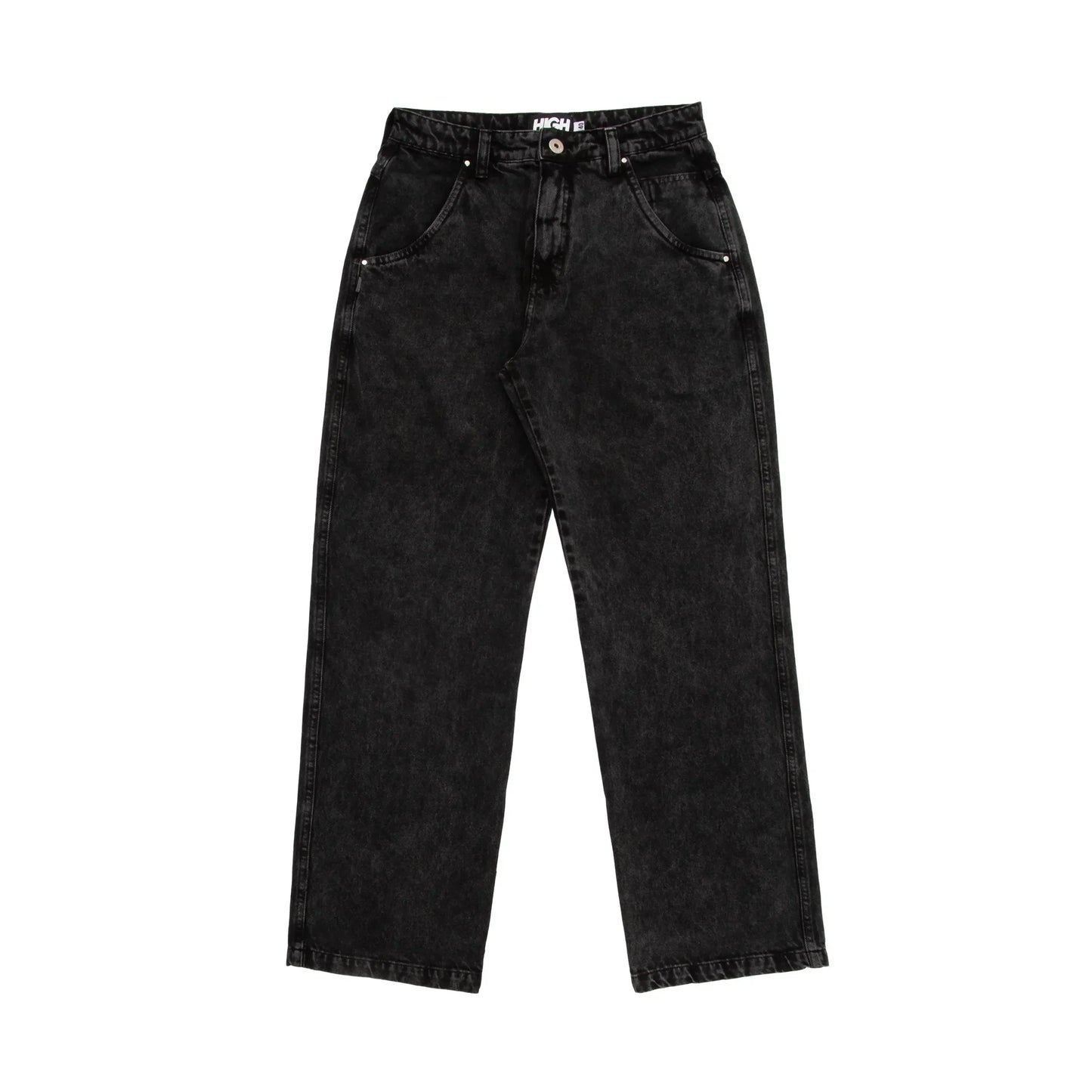 Jeans Pants Logo Line Washed Black