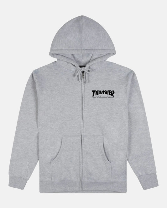MAG LOGO - ZIP UP HOODIE - GREY