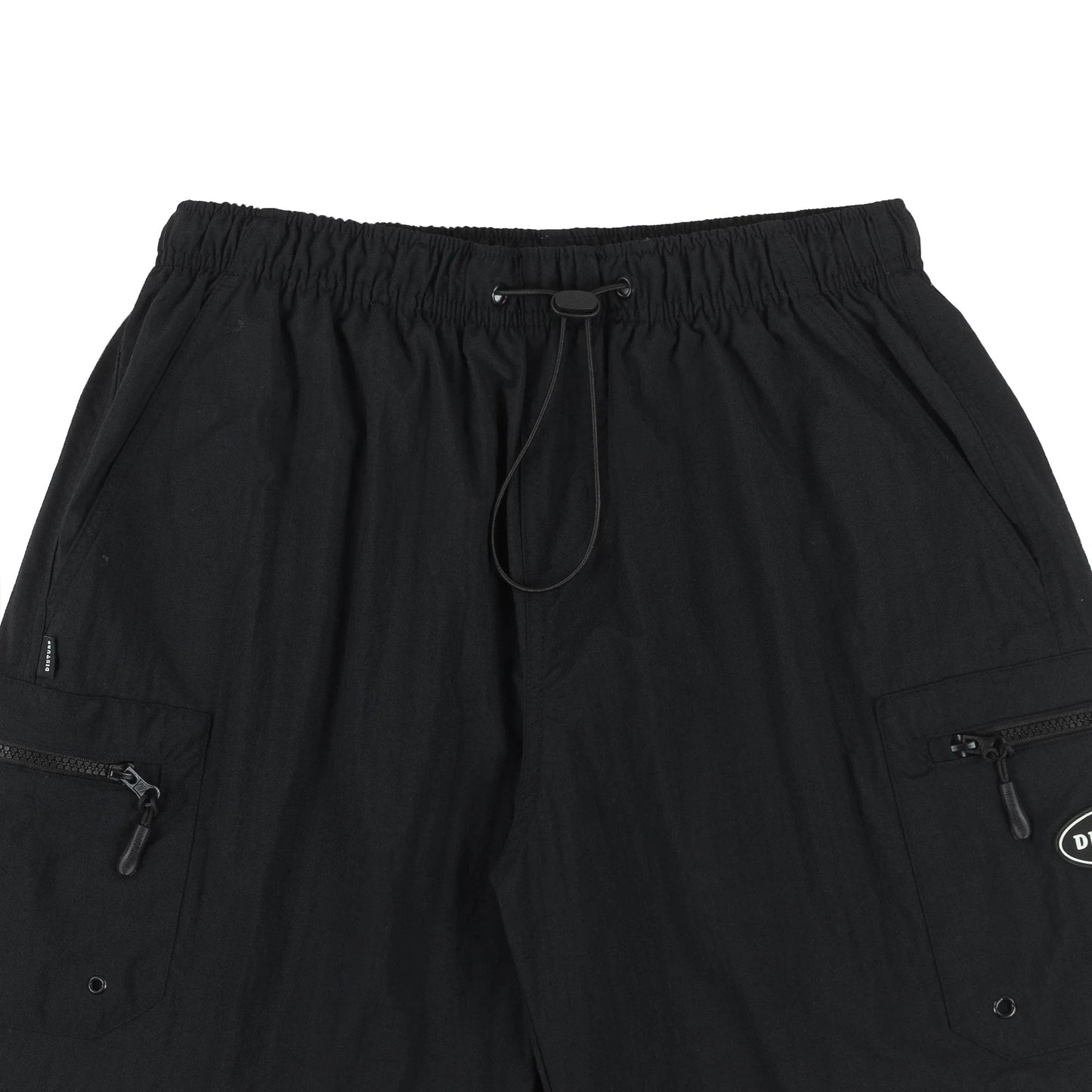 Plain Cargo Nylon Shorts in Black