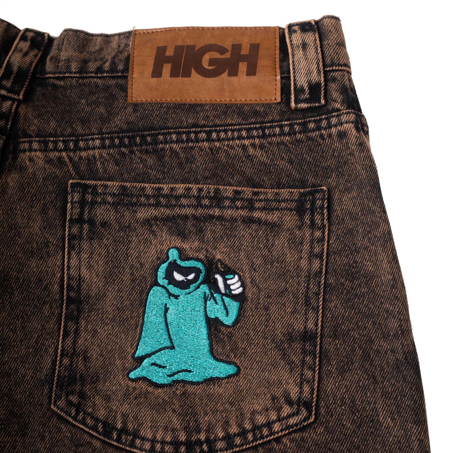 Rust Denim Pants Brown