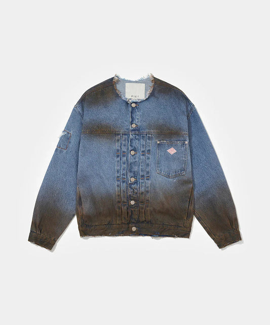 Dirt Stained Denim Jacket Blue