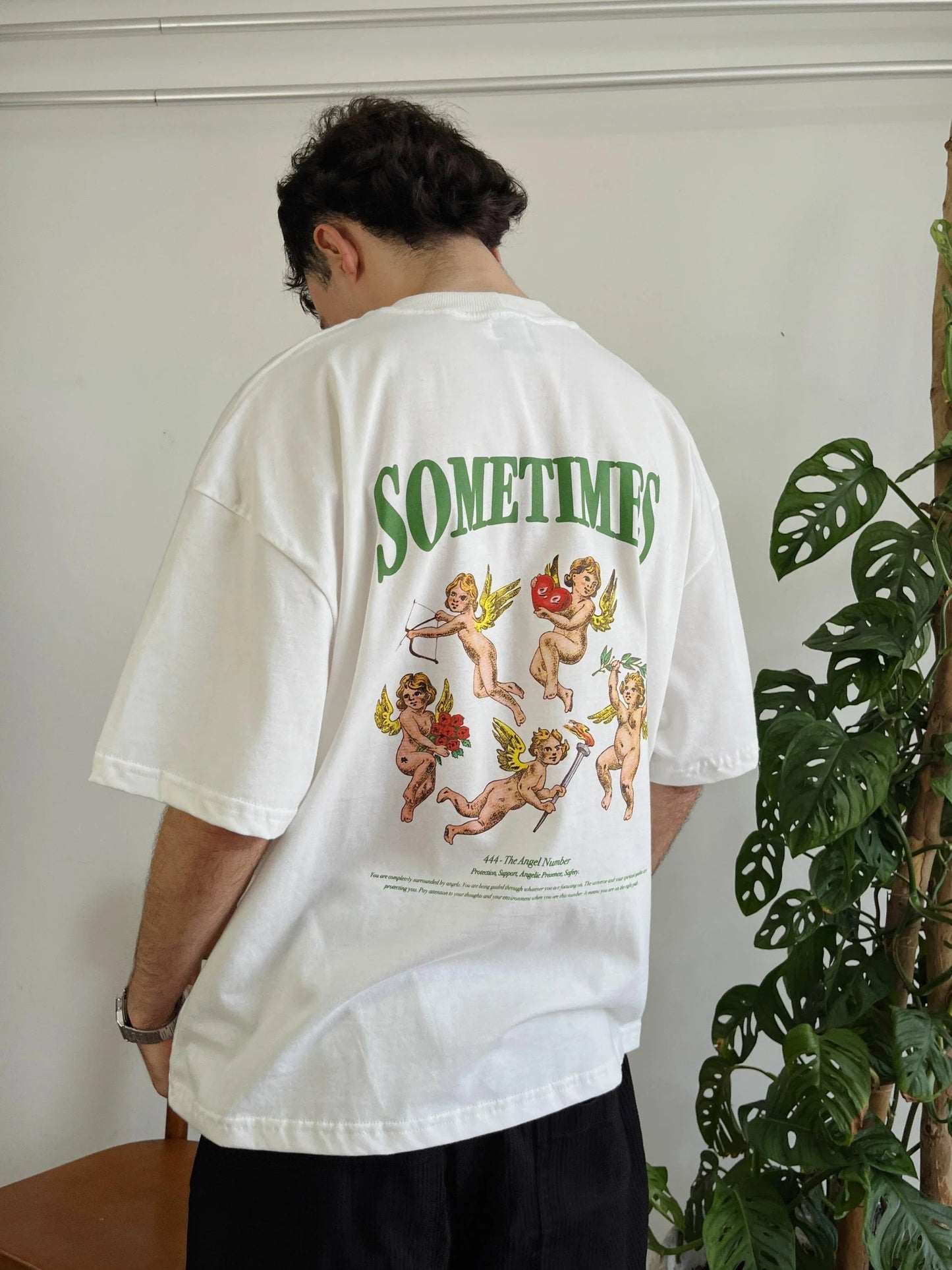 Camiseta Boxy Angel Number Off White