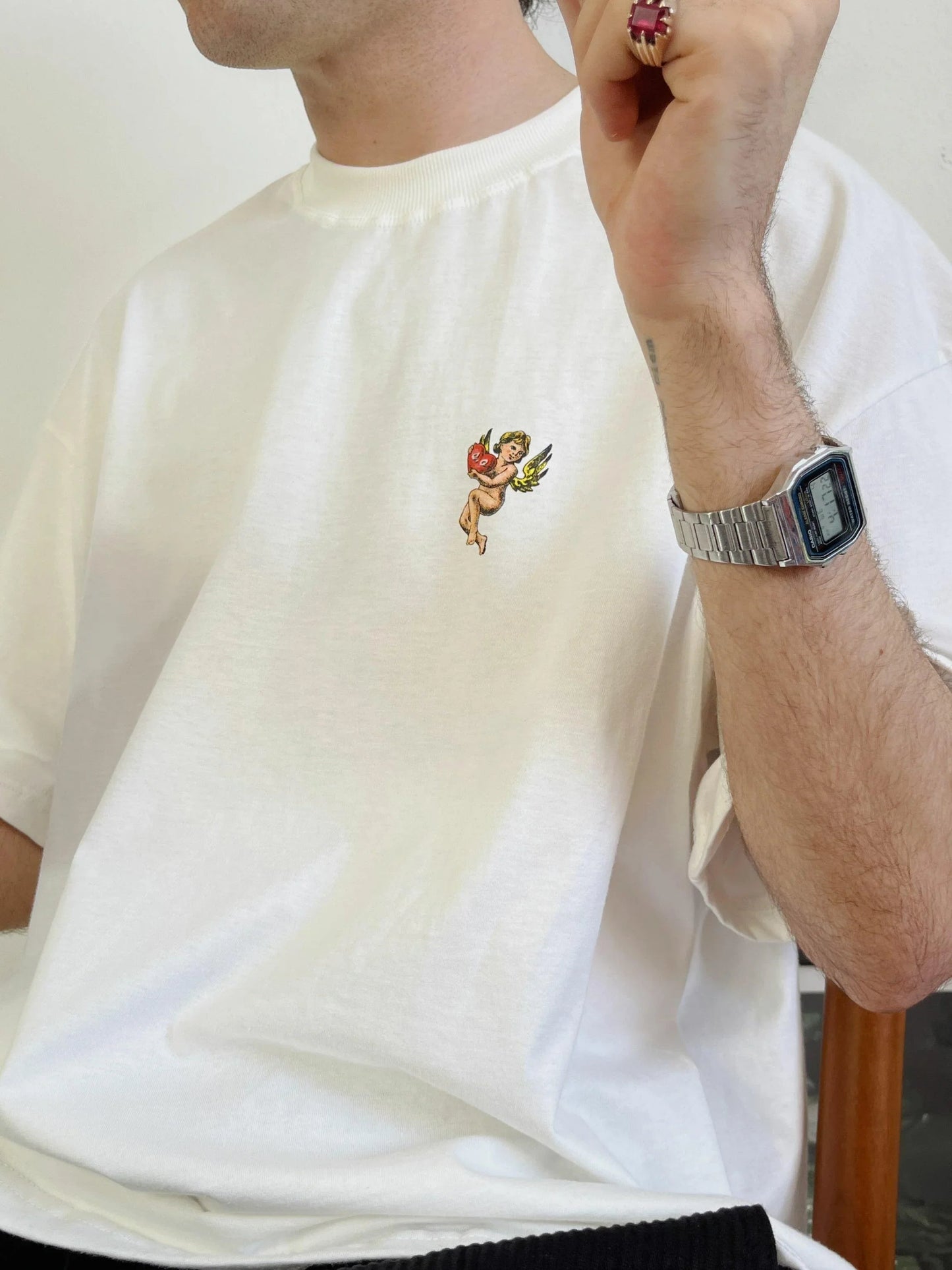 Camiseta Boxy Angel Number Off White