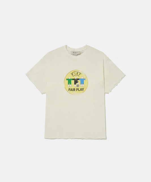 Fair Play Raw Edge T-shirt  Bone White