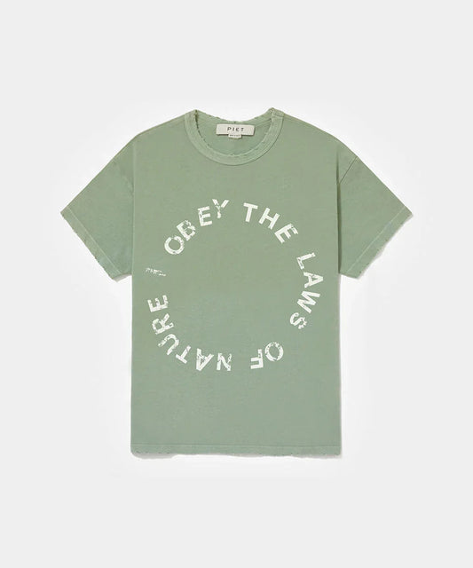 I Obey Fitted Tee - Light olive