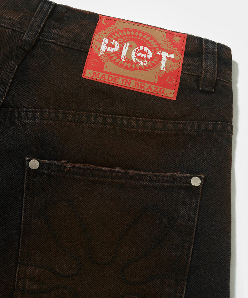 Calça Overlayed Denim Preta