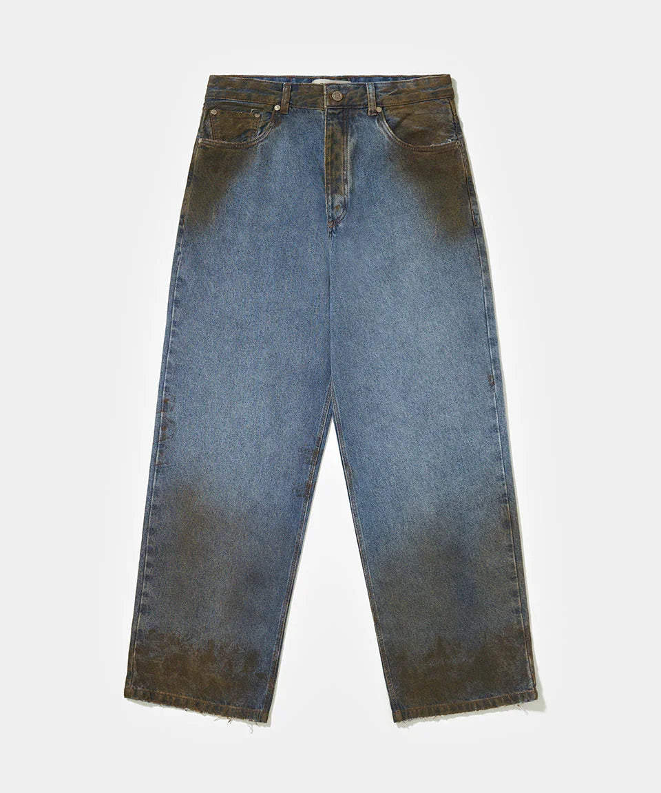 Dirt Stained Oversized Denim Blue